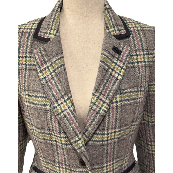 Boden British Tweed By Moon Blazer Women's Plaid Blazer 100% Wool Size 6 - Picture 3 of 9